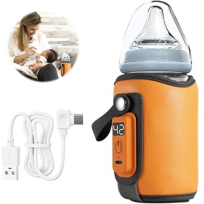 Surakey - Housse Chauffante USB Pour Biberon - Rechargeable, Thermostat - Rose/Bleu - Voyage, Voiture, Maison