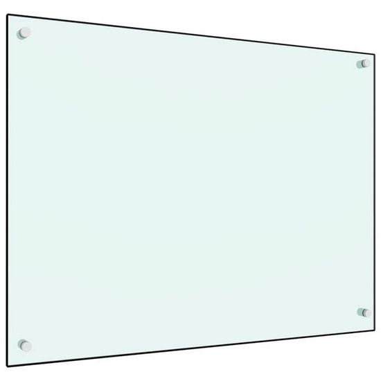 Crédence Cuisine En Verre Trempé 80x60 Cm - Motif Fleurs Pissenlit Gris/blanc - Anti-projections, Nettoyage Facile