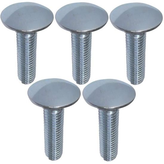 Boulon De Carrosserie Rond Tête Carrée – 3/8-16x1, Inox 304, Lot De 5