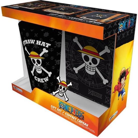 Coffret One Piece Verre Xxl + Pin's + Skull, Micromania