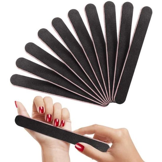Lot De 25 Limes à Ongles Gel Professionnelles Double Face Grain 100/180 - Neuf