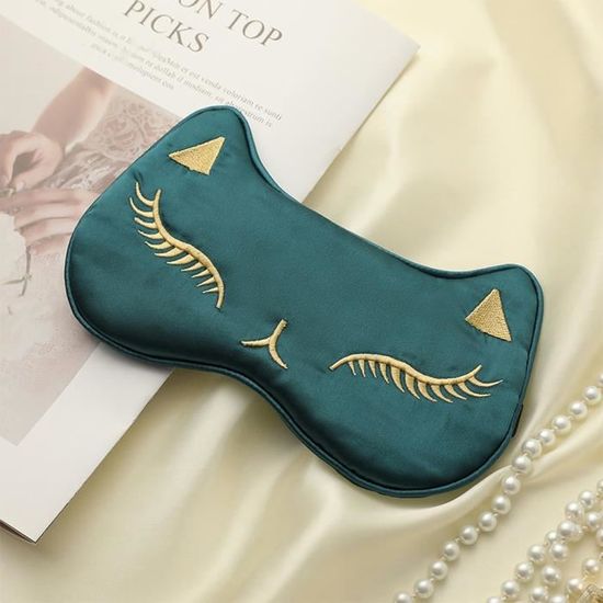 Masque de sommeil doux en soie imitée, ombre pour les yeux souple