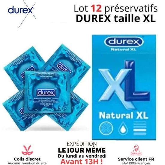 12 Préservatifs Durex Naturel XL pour Homme Lot capotes pour hommes Extra Large Cdiscount Au