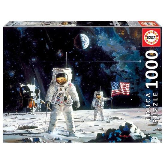 Puzzle - EDUCA - 1000 FIRST MEN ON THE MOON, ROBERT MCCALL - Science et espace - Adulte