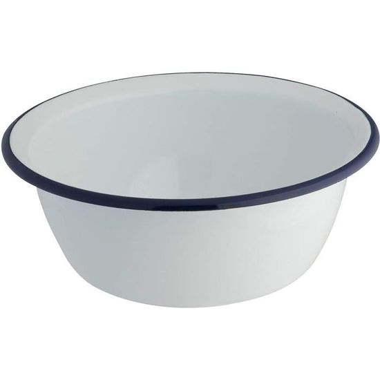 Saladier Rond En Émail 9 Litres - Diamètre 38-40 Cm, Motifs Décoratifs