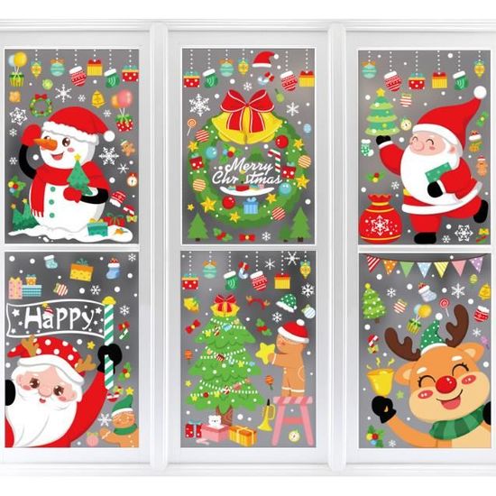 Stickers Noël Fenêtre Réutilisables 192 Flocons De Neige – Décoration Électrostatique Amovible Pour Vitres