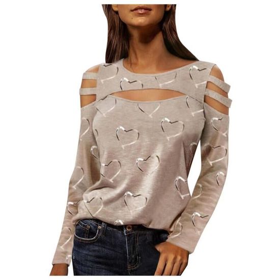 Top sexy col V en maille et sequins couleur unie