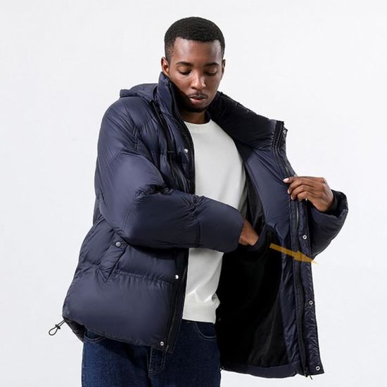 Doudoune épaisse à capuche zippée - Gris - Homme - 50.00