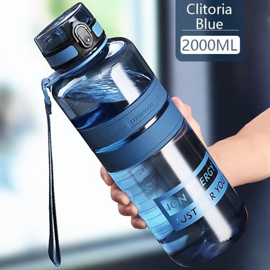 Gourde Sport 2 Litres MOMSIV - Sans BPA, Avec Paille Et Graduations - Tritan, étanche, Pour Vélo Et Gym - 13