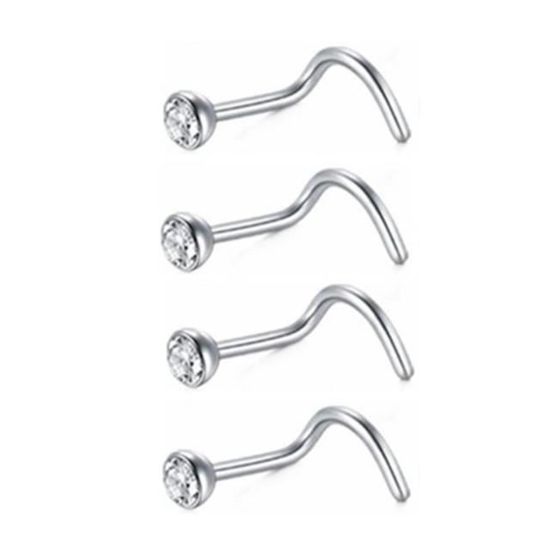 Lot De 4 Anneaux De Nez Dorés Fins En Acier Chirurgical - 16G, 8 Mm, Pour Septum, Hélix, Homme/Femme