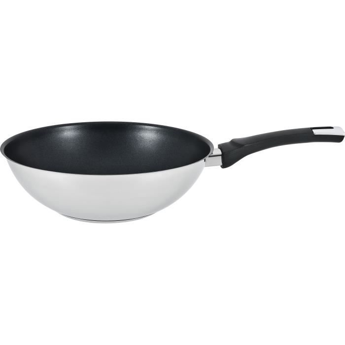 ARTHUR MARTIN AM400 Wok - 28 cm - Inox - Anti Adhérent - Tous feux dont induction