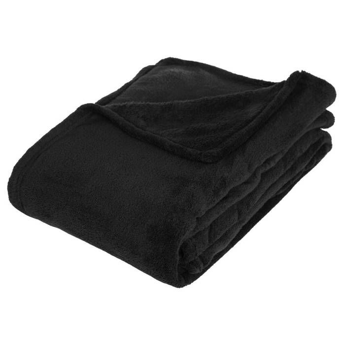 Plaid polaire microfibre noir 130x180cm