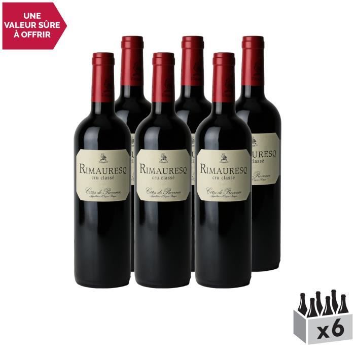 Côtes de Provence Cuvée Classique de Rimauresq Cru Classé Rouge 2017 - Lot de 6x75cl - Domaine de Rimauresq - Vin AOC Rouge de