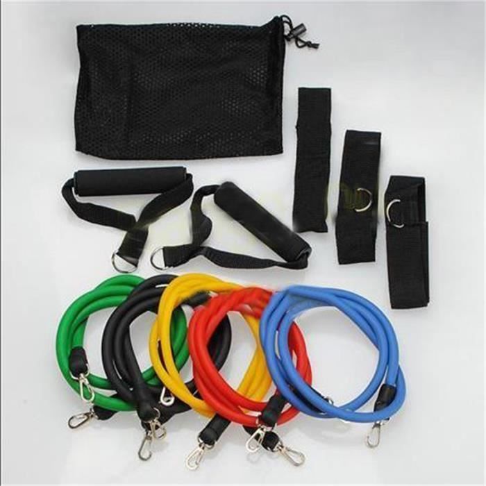5 × Résistance Bande Elastique installé avec porte Anchor, boucle cheville, Graphique exercice, et Resistance Band Étui