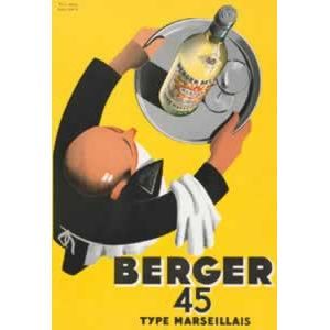 AFFICHE 50X70cm PUB PASTIS MARSEILLE BERGER 45