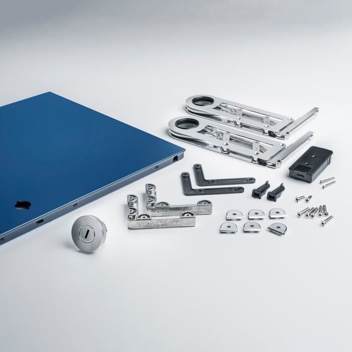 Kit complet porte abattante pour USM Haller 750x350 Acier bleu