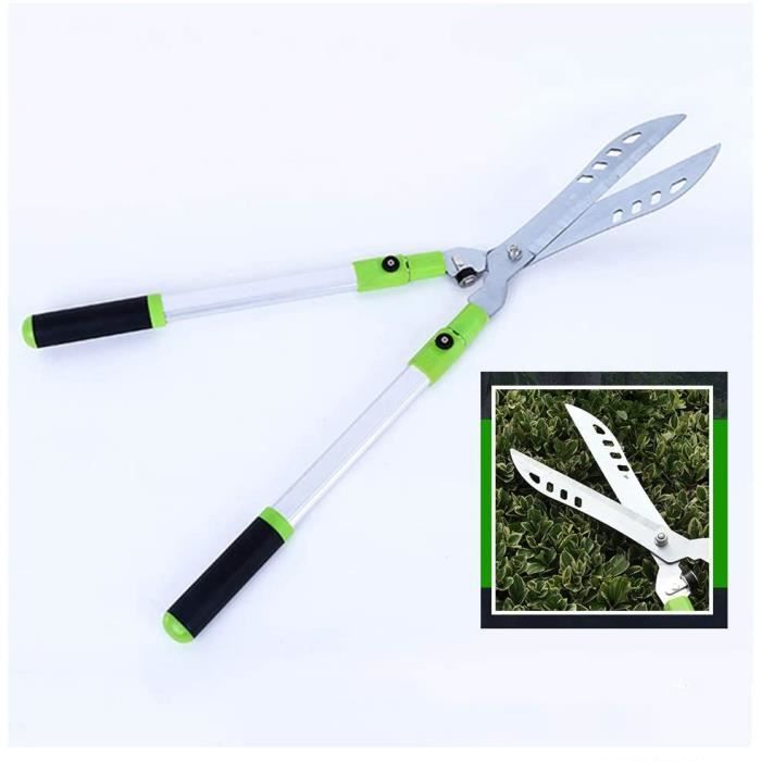 TURF SHEARSLJJ Taille Haie Manche Teacutelescopique 8101160Mm Seacutecateur Cisailles Agrave Gazon Ciseaux Agrave Cliquet Jardin508