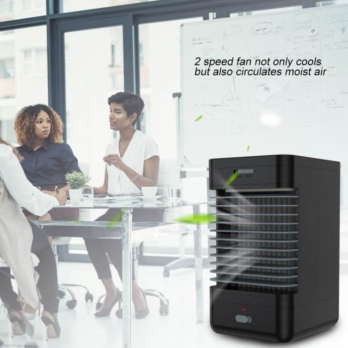 Painshop® Climatiseur portatif Mini ventilateur système d'humidificateur refroidisseur sans fil Noir