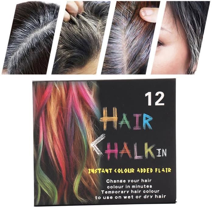 Craie de coloration des cheveux Coloration capillaire jetable craie teinture temporaire cheveux Pastel teinture bâton Kit outil de