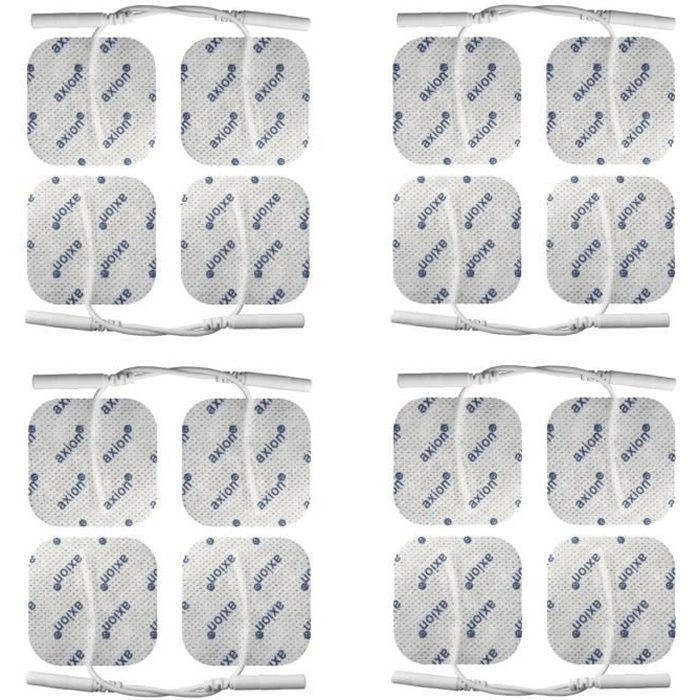 20 electrodes pour electrostimulation TENS ou EMS - 50 x 50 mm - patch electrostimulateur avec connexion à fil 2 mm