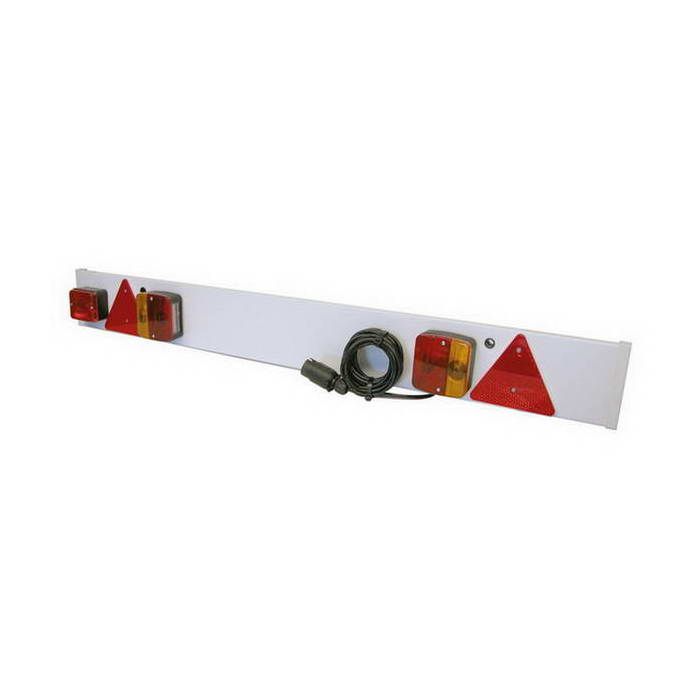 Plaque de signalisation pour remorque rampe 120x12 cm avec phare antibrouillard 9m de cable.