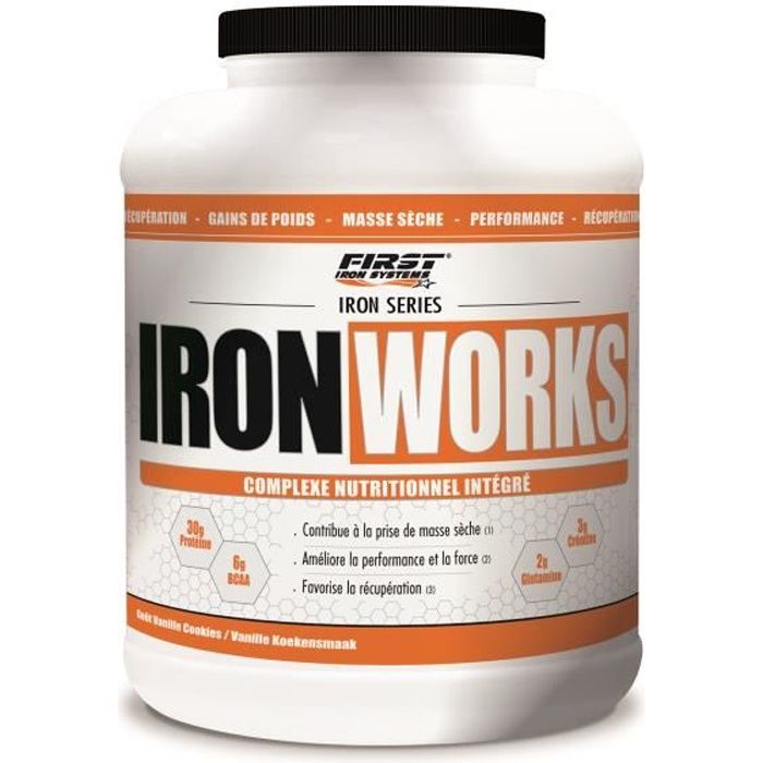 IRON WORKS 2200g VANILLE ICE CREAM First Iron System Proteine Whey Isolate WPC Carnitine BCAA Creatine (2,2kg)