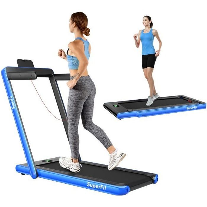 GOPLUS Tapis de Course Pliable,Vitesse Ajustable 1-12KM/H avec Bluetooth,Haut-Parleur Intégré ,Télécommande et Support Téléphone