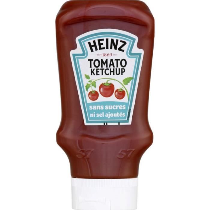 HEINZ Ketchup sans sucres ni sel ajoutés - 425 g