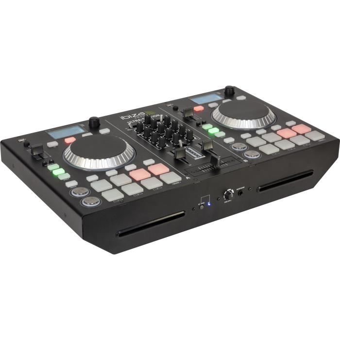 IBIZA SOUND 15-2216 - Régie DJ avec table de mixage 2 canaux, double lecteur CD & Bluetooth