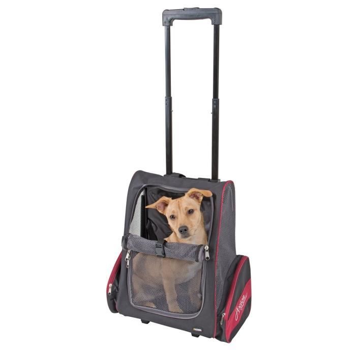 KERBL Trolley Axion pour chien - 42x25x55-103cm - Noir et rouge