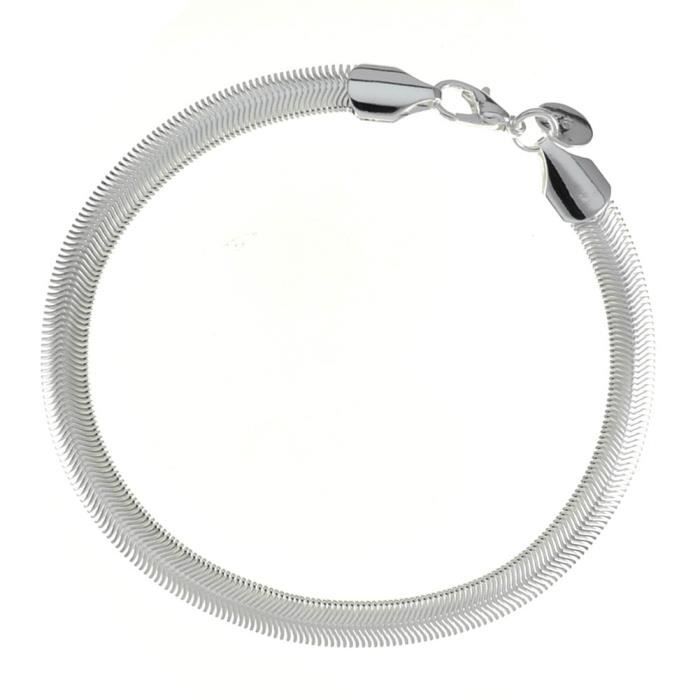 Bracelet chaîne et gourmette Argenté argent sterling 925/00 Bijou fantaisie haut de gamme Femme Blanc Chaîne wz-B0441