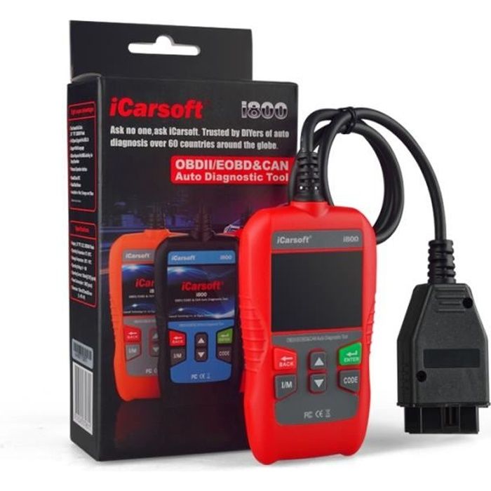 VALISE INTERFACE iCarsoft i800 VOITURE SCANNER OBD OBD2 DIAGNOSTIC MULTIMARQUE