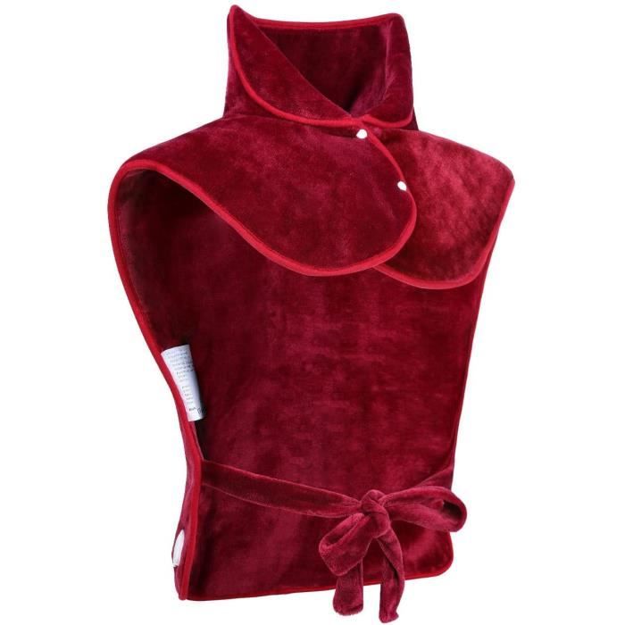 MVPOWER Coussin Chauffant Électrique, 90 x 60 cm, Vin Rouge
