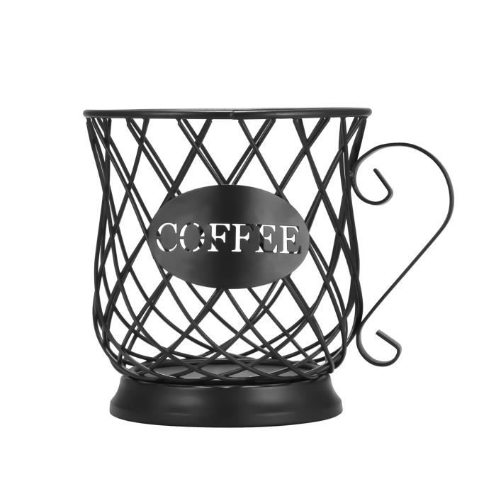 Capsule De Rangement Universelle Panier Cafetière Panier Vintage Café Pod Organisateur - Noir
