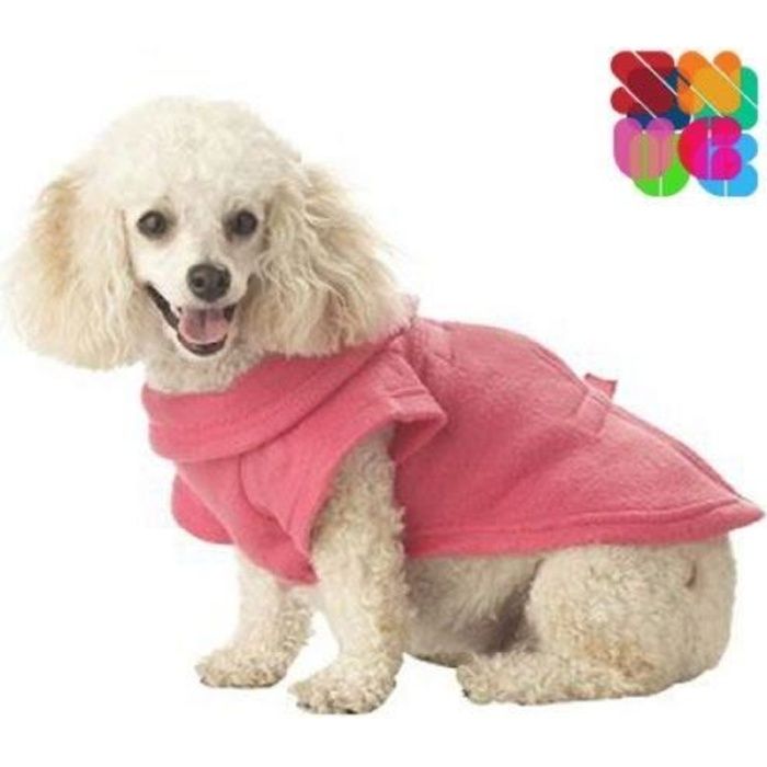 Manteau petit chien polaire à manches courtes rose
