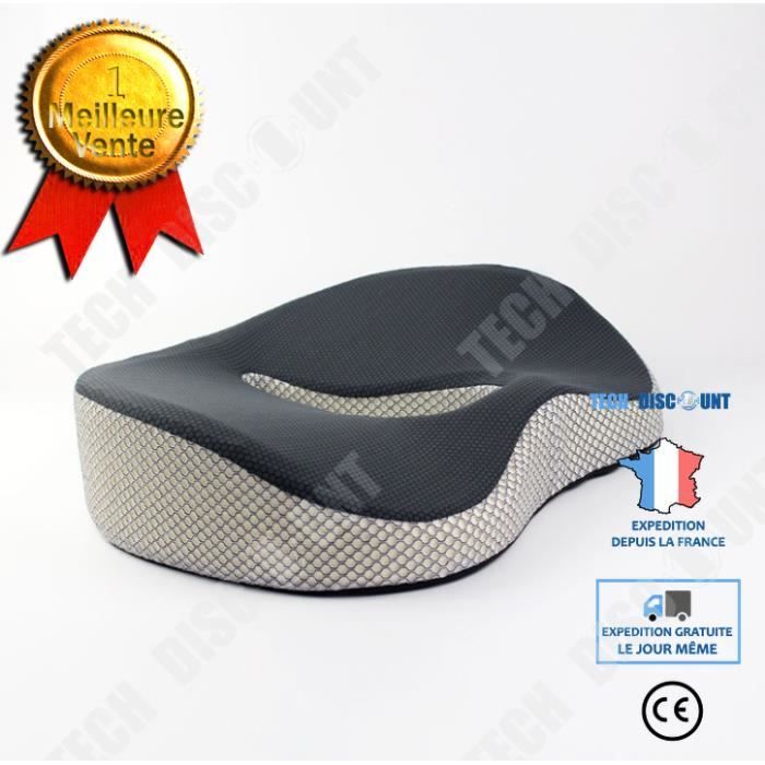 TD® Coussin de siège avec mousse à mémoire de forme Coussin pour chaise de bureau Orthopédique aide bonne posture du dos et coccyx