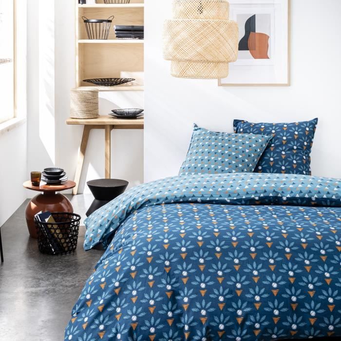 TODAY Parure de couette 100 % Coton 220x240cm SUNSHINE #3.13 - Bleu