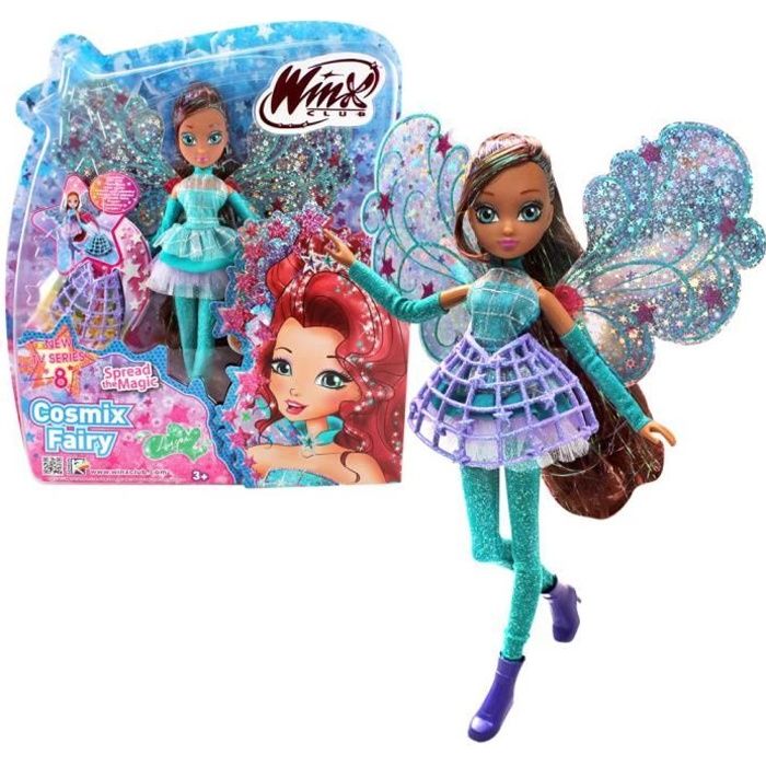 Layla | Cosmix Fairy | Winx Club | Poupée à Ailes Holographiques Mobiles