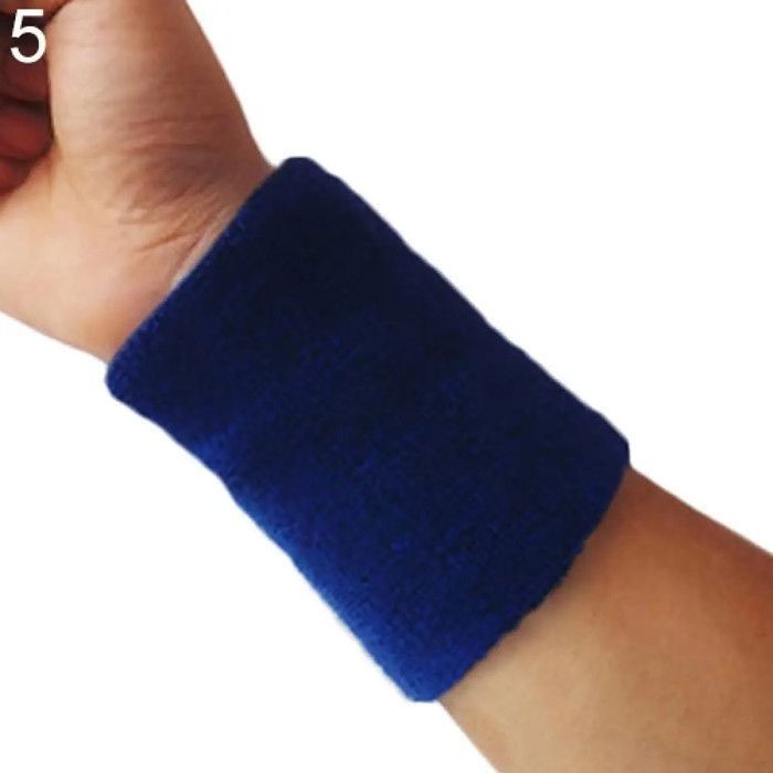 Lot De 8 Bandes De Sport Anti-transpiration Pour Poignets – Homme & Femme – Noires, Coton