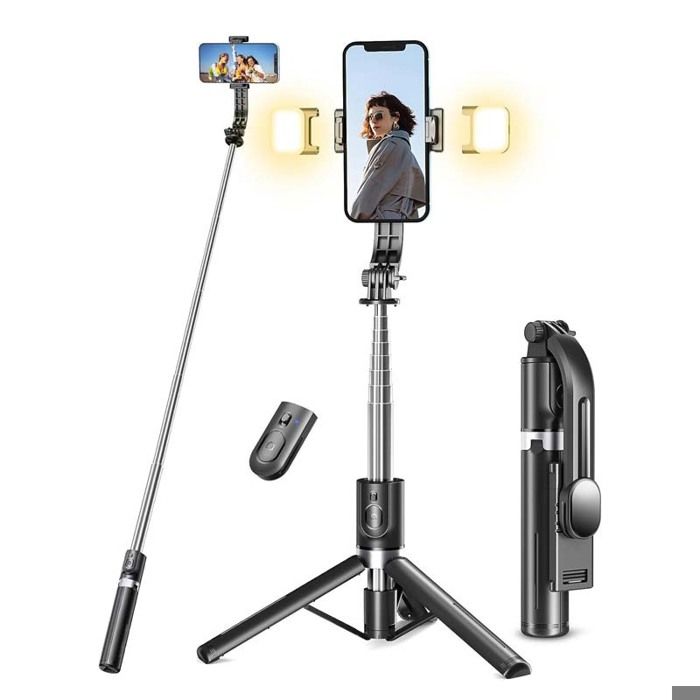 Trépied - Perche Selfie Trépied avec Télécommande- perche à selfie télescopique -116 CM