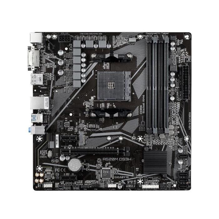 Carte mère GIGABYTE A520M DS3H AMD A520 Socket AM4 4xDDR4 SDRAM 128GB Micro ATX Reconditionné - Gigabyte reconditionné disponible sur Cdiscount Seconde Vie