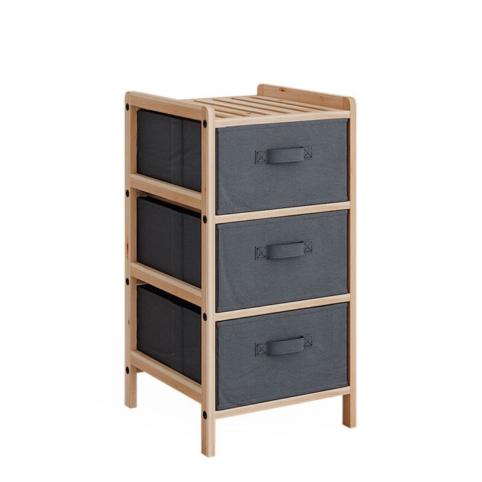 Armoire de salle de bain Bruno 34.5x67cm avec 3 tiroirs en tissu Gris Vicco 49382