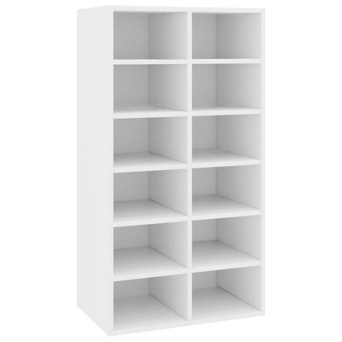 Armoire à Couloir - Étagère à chaussures - UU - Blanc 54x34x1005 cm Bois dingénierie CHY960165