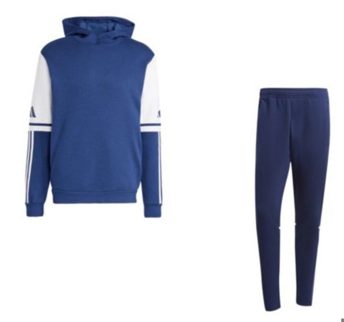 Jogging Polaire - Adidas - Bleu Marine - Capuche réglable - Poche kangourou - 2 poches zippées