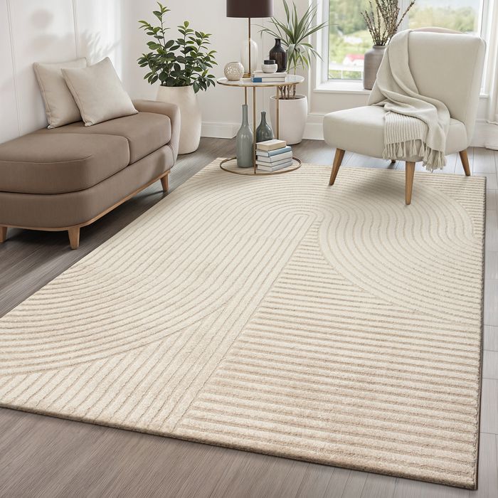 Tapis Moderne - The Carpet - Everest - Effet 3D - Beige - 80 x 150 cm