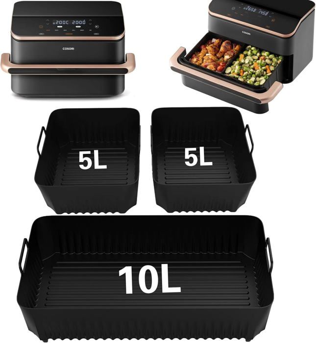 Moule Air Fryer - ZIG-ZAG TERRITOIRES - Cosori Air Fryer 10L - 3Pcs - Accessoires - Plat Airfryer