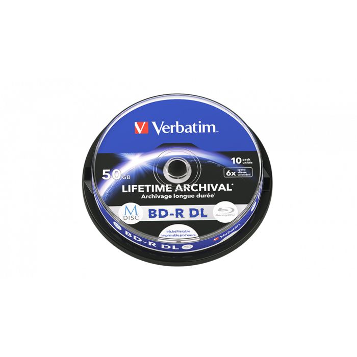 Verbatim Disc 10 x BD R DL 50 Go 6x surface imprimable par jet d'encre spindle - vue 8