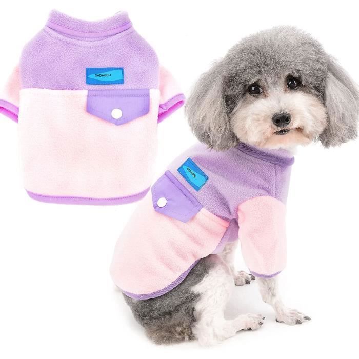 Pull-overs pour Petit Chien Manteau dhiver pour Chiot Vêtement en Polaire Chaud Veste Douce Temps Froid.L.
