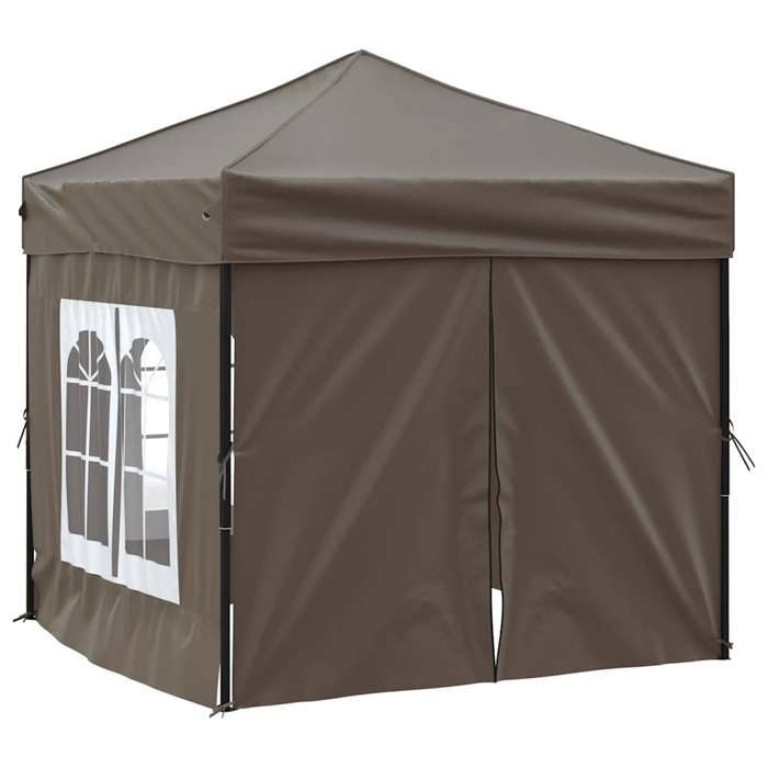Black Month Tente de réception/Tonnelle - BURKE - pliable desgin - avec parois - Taupe 2x2 m LV221