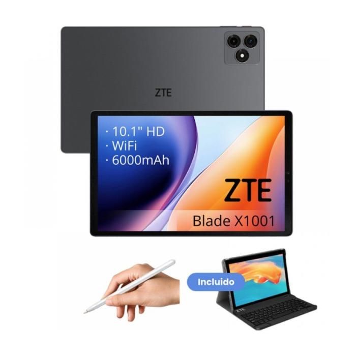 Tablet ZTE Tab Blade X1001W 10.1- 4GB- 128GB- Octacore- Gris- Incluye Teclado y Stylus Pen